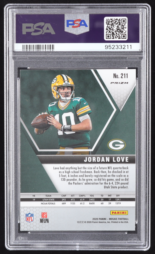 Jordan Love 2020 Panini Mosaic Mosaic Camo Pink #211 RC (PSA 10) at PristineAuction.com Jordan Love 2020 Panini Mosaic Mosaic Camo Pink #211 RC (PSA 10) at PristineAuction.com