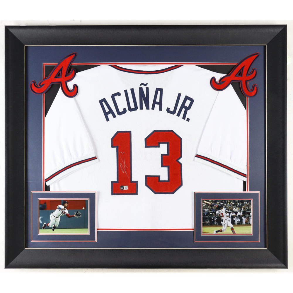 Ronald Acuna Jr. Signed Custom Framed Jersey Display (Beckett ...