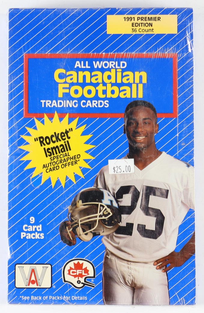 1991 All World CFL Football Hobby Box with (36) Packs at PristineAuction.com 1991 All World CFL Football Hobby Box with (36) Packs at PristineAuction.com