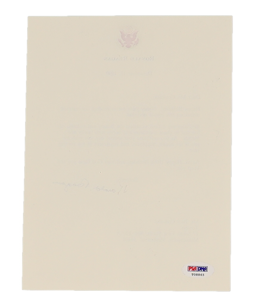 Ronald Reagan Signed 1990 Typewritten Letter on Presidential Stationary (PSA) at PristineAuction.com Ronald Reagan Signed 1990 Typewritten Letter on Presidential Stationary (PSA) at PristineAuction.com