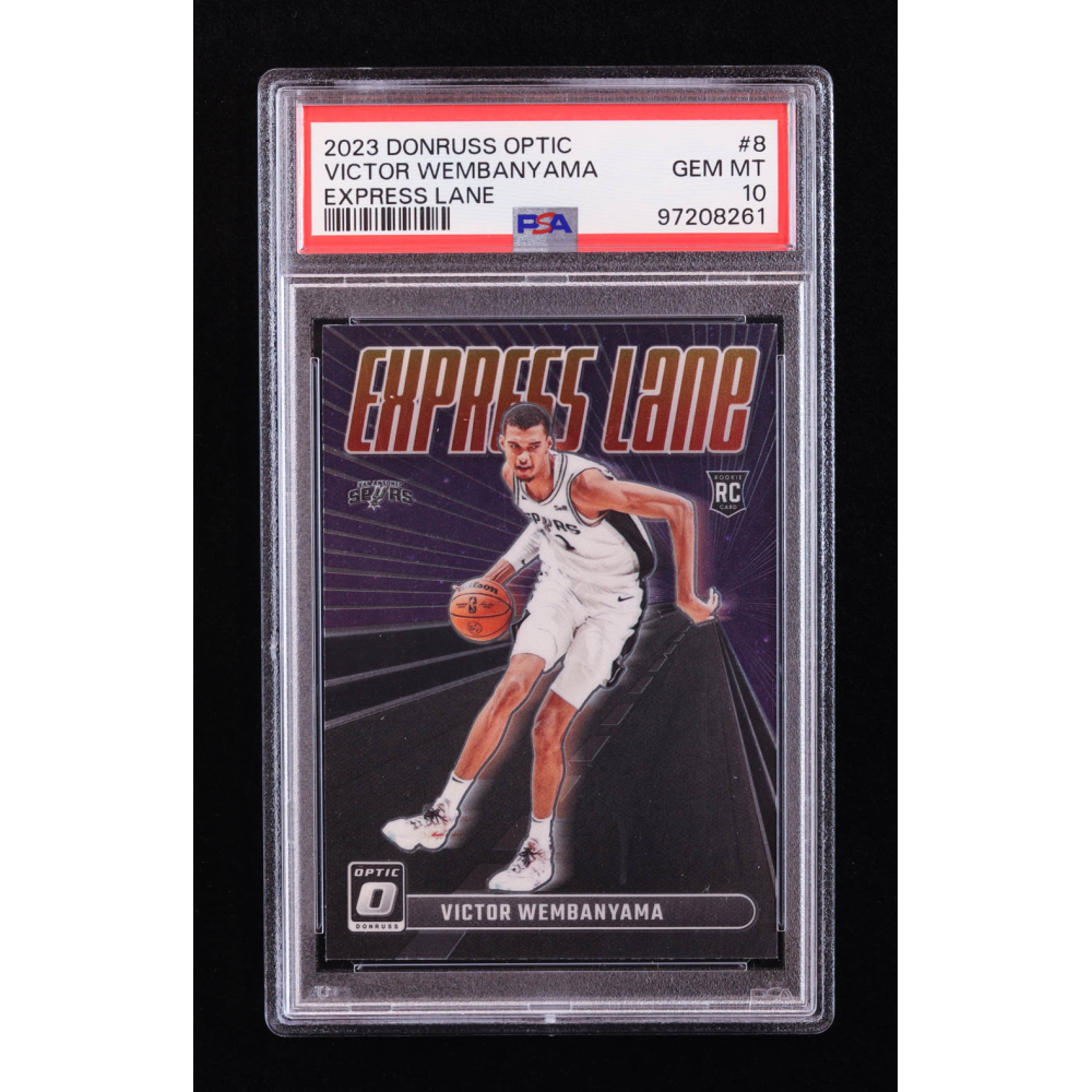 Victor Wembanyama 2023-24 Donruss Optic Express Lane #8 RC (PSA 10) at PristineAuction.com