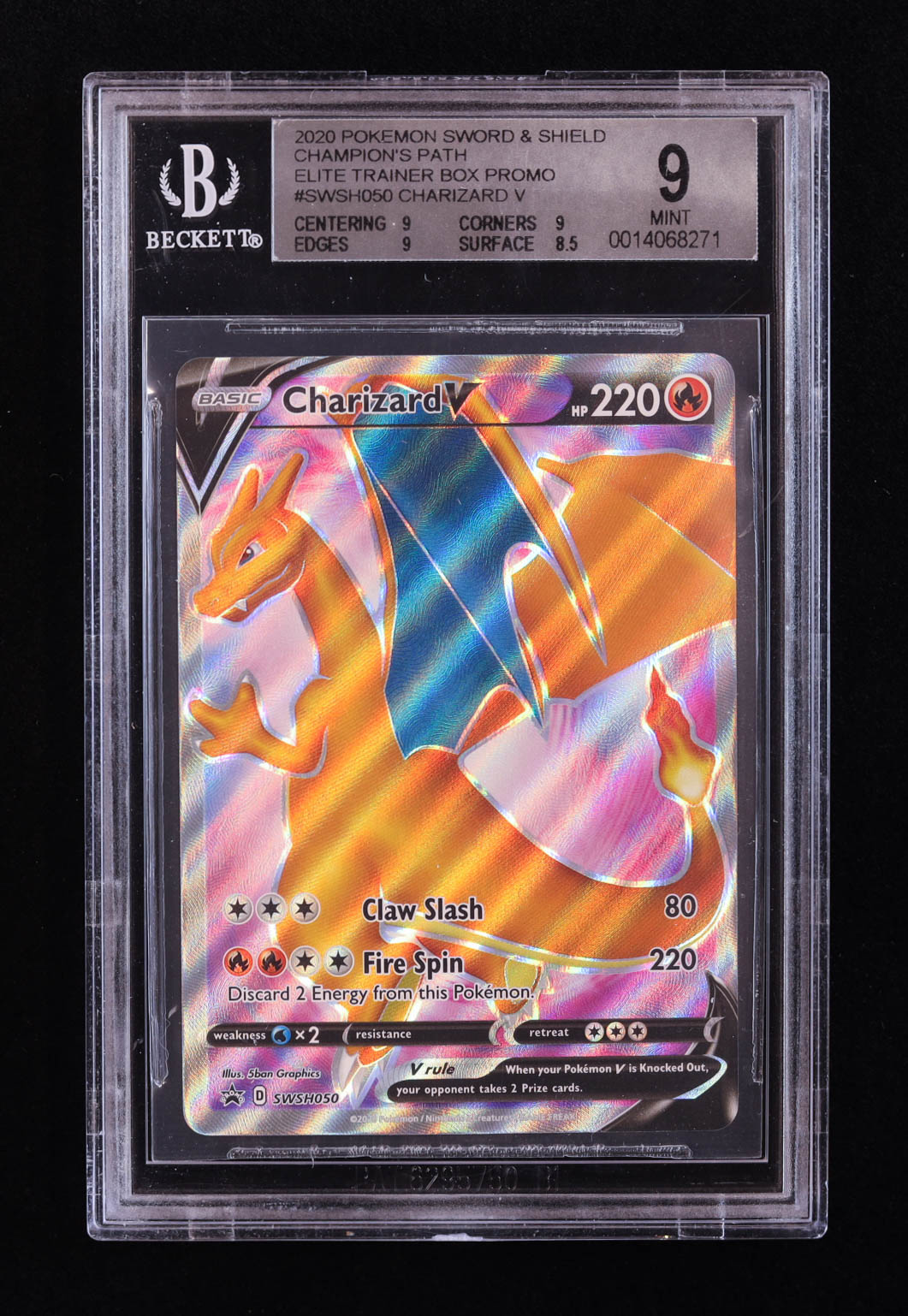 Charizard V 2019-22 Pokemon Sword and Shield Black Star Promos #SWSH050 (BGS 9) at PristineAuction.com Charizard V 2019-22 Pokemon Sword and Shield Black Star Promos #SWSH050 (BGS 9) at PristineAuction.com