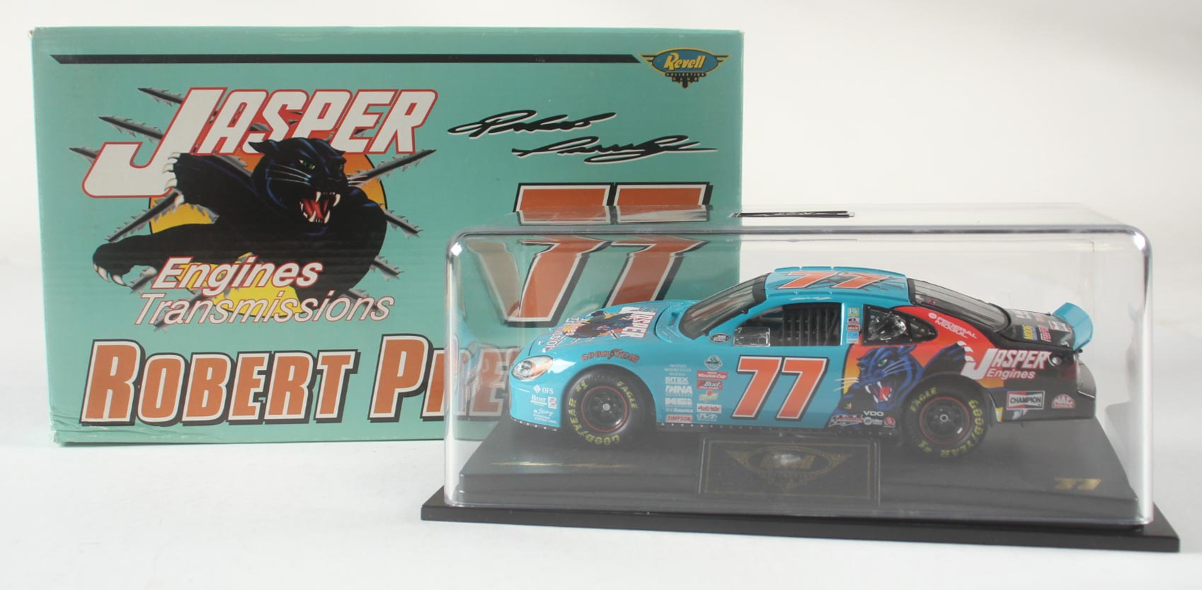 Robert Pressley #77 Jasper 2000 Ford Taurus 1:24 Diecast Car with Display Case at PristineAuction.com Robert Pressley #77 Jasper 2000 Ford Taurus 1:24 Diecast Car with Display Case at PristineAuction.com