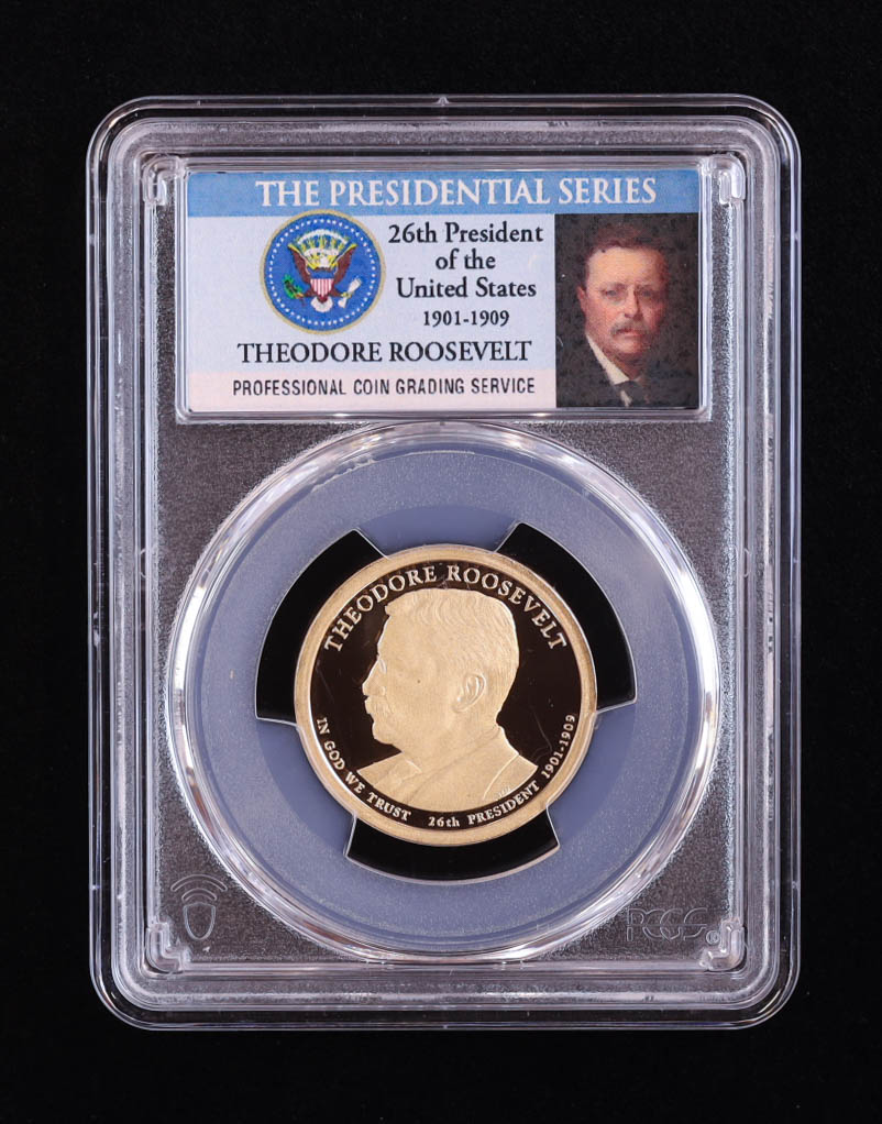 2013-S U.S. Presidential Proof $1 Coin - Theodore Roosevelt 26th President (PCGS PR69DCAM) at PristineAuction.com 2013-S U.S. Presidential Proof $1 Coin - Theodore Roosevelt 26th President (PCGS PR69DCAM) at PristineAuction.com
