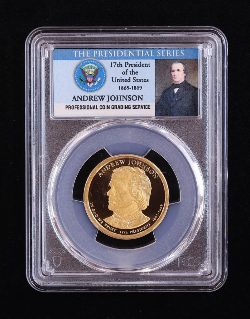 2011-S U.S. Presidential Proof $1 Coin - Andrew Johnson 17th President (PCGS PR69DCAM) at PristineAuction.com 2011-S U.S. Presidential Proof $1 Coin - Andrew Johnson 17th President (PCGS PR69DCAM) at PristineAuction.com