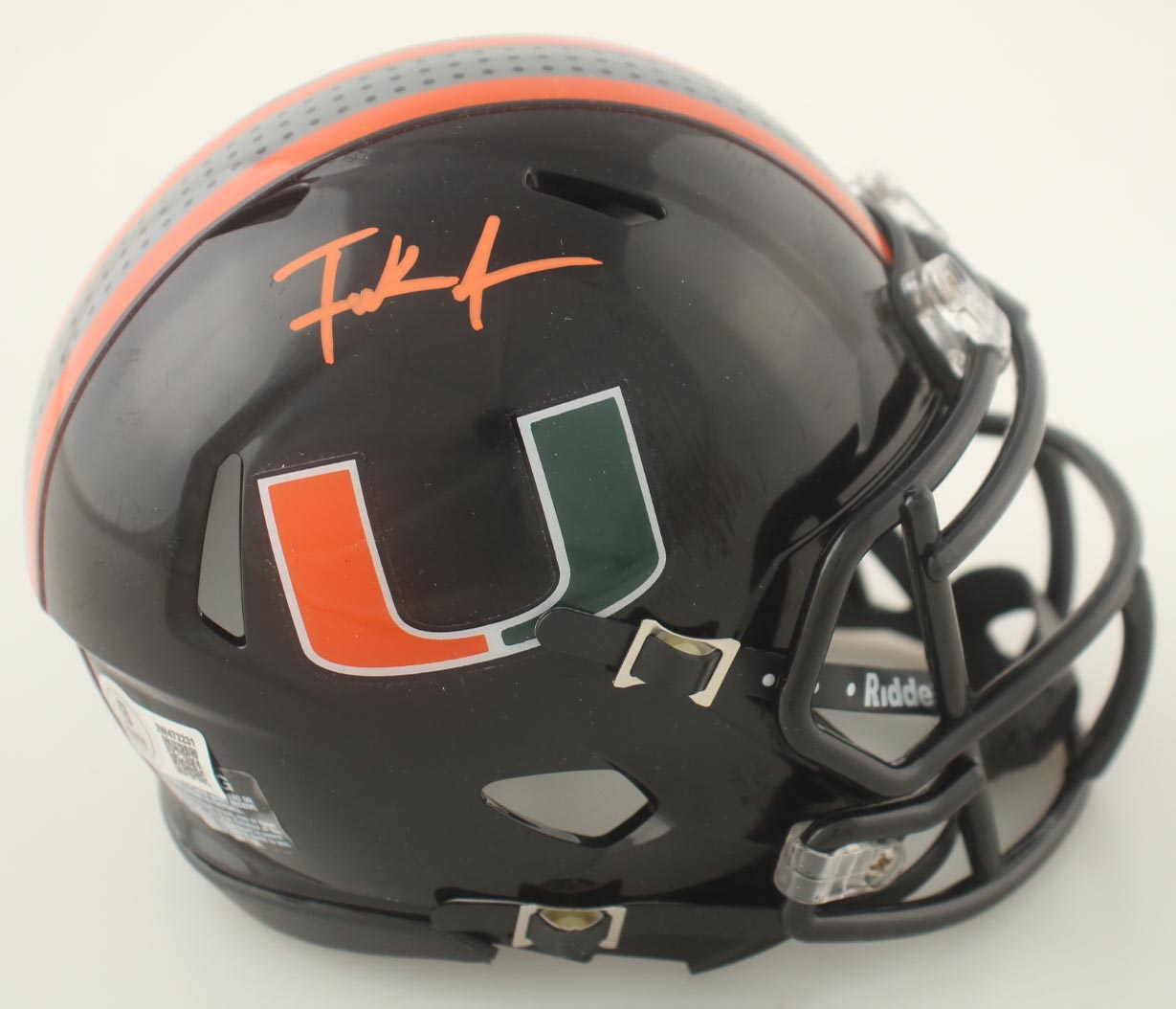 Frank Gore Signed Miami Hurricanes Speed Mini Helmet (Beckett) at PristineAuction.com Frank Gore Signed Miami Hurricanes Speed Mini Helmet (Beckett) at PristineAuction.com