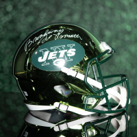 "Broadway" Joe Namath Signed Jets Full-Size Chrome Speed Helmet (Beckett) at PristineAuction.com