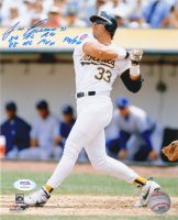 Jose Canseco Signed Athletics 8x10 Photo Inscribed "86 AL ROY" & "88 AL MVP 40/40" (PSA) at PristineAuction.com