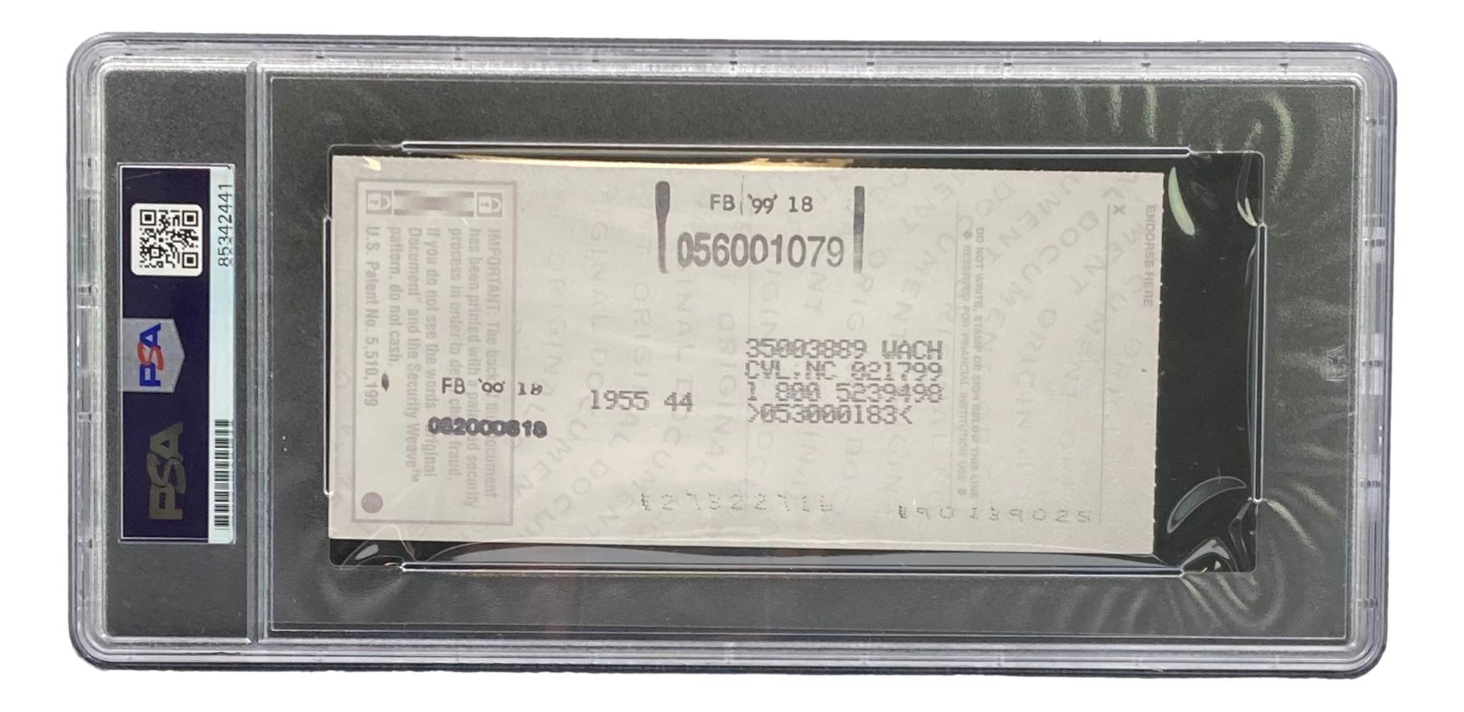 Johnny Unitas Signed 1999 Personal Check (PSA) at PristineAuction.com Johnny Unitas Signed 1999 Personal Check (PSA) at PristineAuction.com