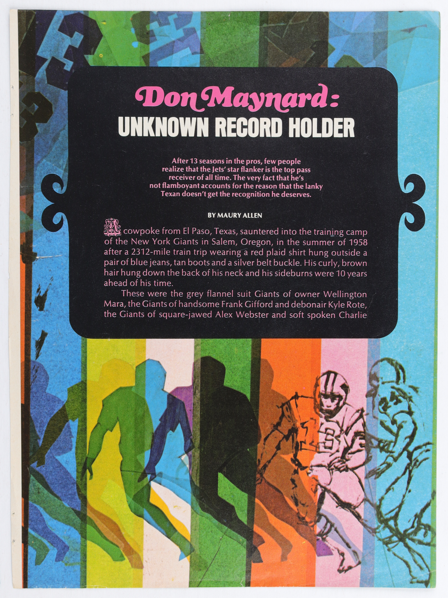 Don Maynard Signed Jets 8x10 Magazine Photo (Beckett) at PristineAuction.com Don Maynard Signed Jets 8x10 Magazine Photo (Beckett) at PristineAuction.com