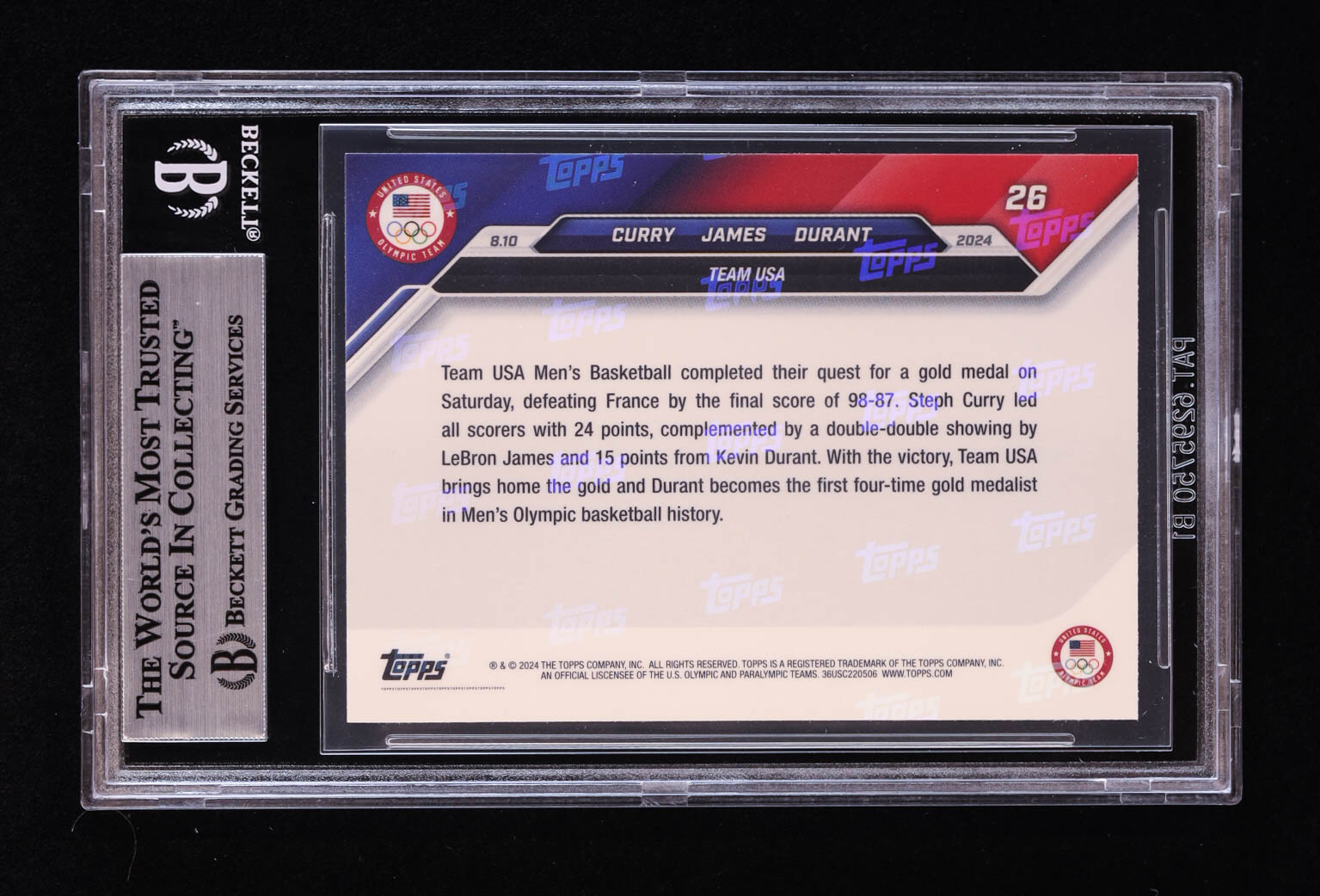 Stephen Curry / LeBron James / Kevin Durant 2024 Topps Now #26 (BGS 8.5) at PristineAuction.com Stephen Curry / LeBron James / Kevin Durant 2024 Topps Now #26 (BGS 8.5) at PristineAuction.com