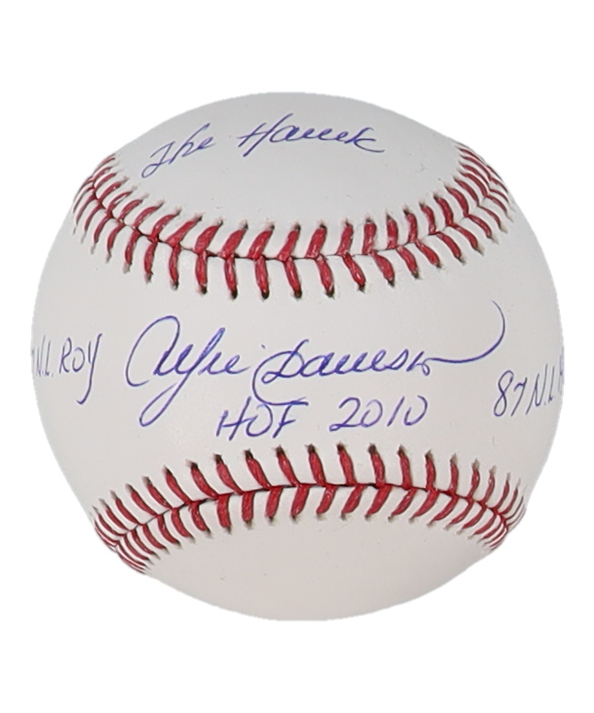 Andre Dawson Signed OML Baseball Inscribed "HOF 2010", "77 N.L. ROY", "87 N.L. MVP" & "The Hawk" (Beckett) at PristineAuction.com Andre Dawson Signed OML Baseball Inscribed "HOF 2010", "77 N.L. ROY", "87 N.L. MVP" & "The Hawk" (Beckett) at PristineAuction.com