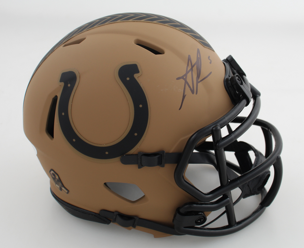 Anthony Richardson Signed Colts Salute To Service Alternate Speed Mini Helmet (JSA) at PristineAuction.com Anthony Richardson Signed Colts Salute To Service Alternate Speed Mini Helmet (JSA) at PristineAuction.com