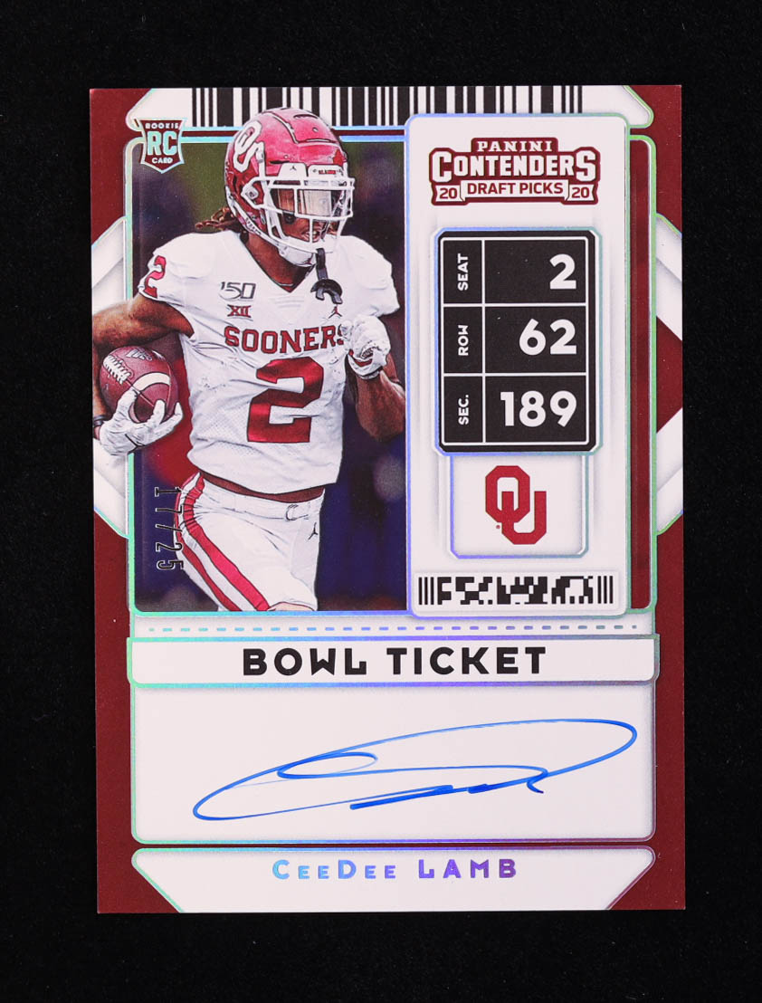 CeeDee Lamb 2020 Panini Contenders Draft Picks Bowl Ticket #106A Autograph RC #17/25 at PristineAuction.com CeeDee Lamb 2020 Panini Contenders Draft Picks Bowl Ticket #106A Autograph RC #17/25 at PristineAuction.com