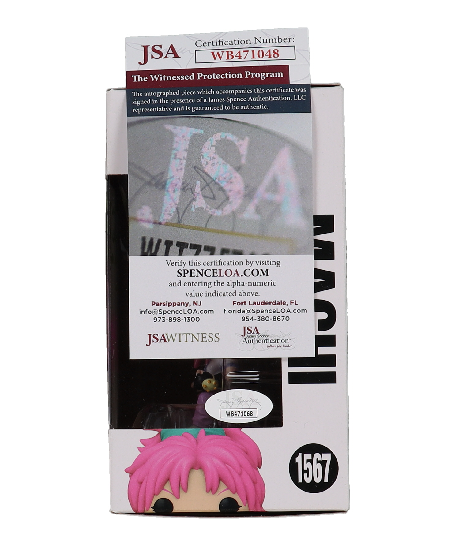 Abby Trott Signed "Hunter x Hunter" #1567 Machi Funko Pop! Vinyl Figure with Extensive Inscription (JSA) at PristineAuction.com Abby Trott Signed "Hunter x Hunter" #1567 Machi Funko Pop! Vinyl Figure with Extensive Inscription (JSA) at PristineAuction.com