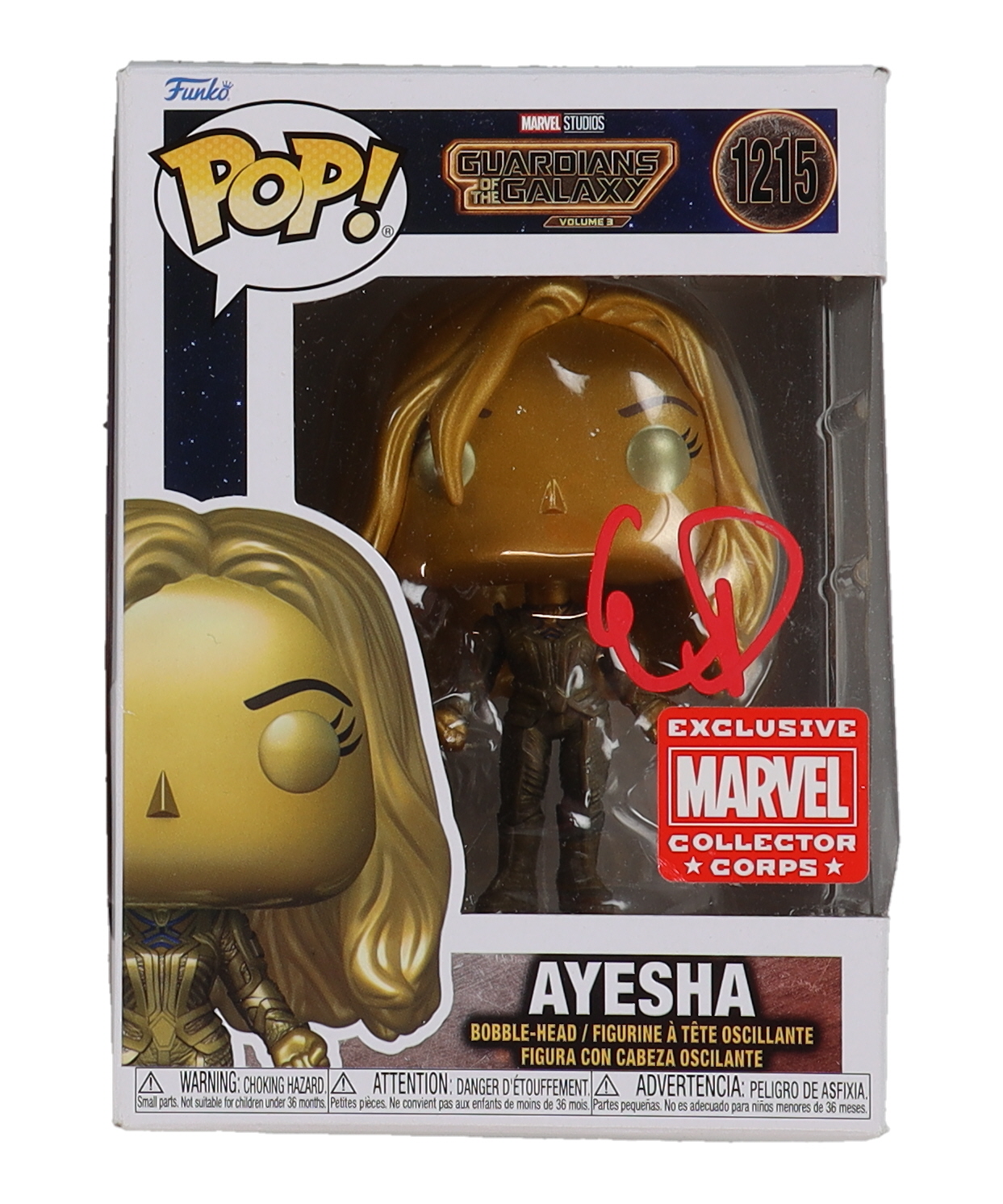 Elizabeth Debicki Signed "Guardians of the Galaxy Volume 3" #1215 Ayesha Bobble-Head Funko Pop! Vinyl Figure (ACOA) at PristineAuction.com Elizabeth Debicki Signed "Guardians of the Galaxy Volume 3" #1215 Ayesha Bobble-Head Funko Pop! Vinyl Figure (ACOA) at PristineAuction.com