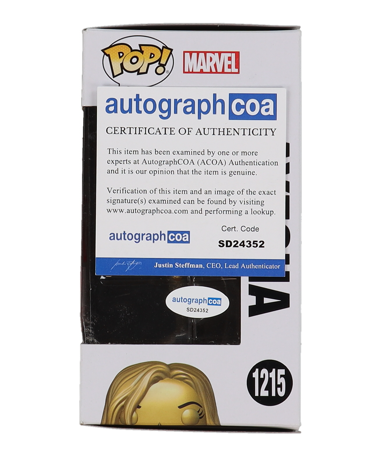 Elizabeth Debicki Signed "Guardians of the Galaxy Volume 3" #1215 Ayesha Bobble-Head Funko Pop! Vinyl Figure (ACOA) at PristineAuction.com Elizabeth Debicki Signed "Guardians of the Galaxy Volume 3" #1215 Ayesha Bobble-Head Funko Pop! Vinyl Figure (ACOA) at PristineAuction.com