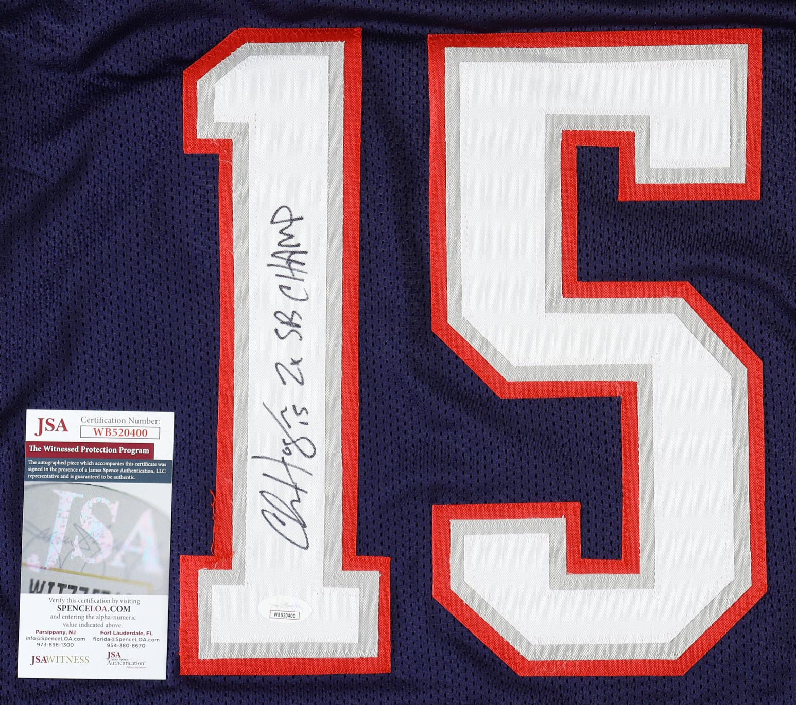 Chris Hogan Signed Jersey Inscribed "2X SB CHAMP" (JSA) at PristineAuction.com Chris Hogan Signed Jersey Inscribed "2X SB CHAMP" (JSA) at PristineAuction.com