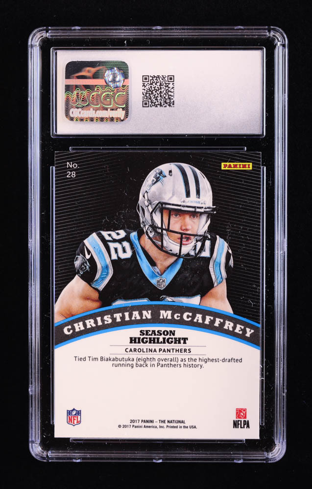 Christian McCaffrey 2017 Panini National Convention VIP #28 FB RC (CGC 10) at PristineAuction.com Christian McCaffrey 2017 Panini National Convention VIP #28 FB RC (CGC 10) at PristineAuction.com
