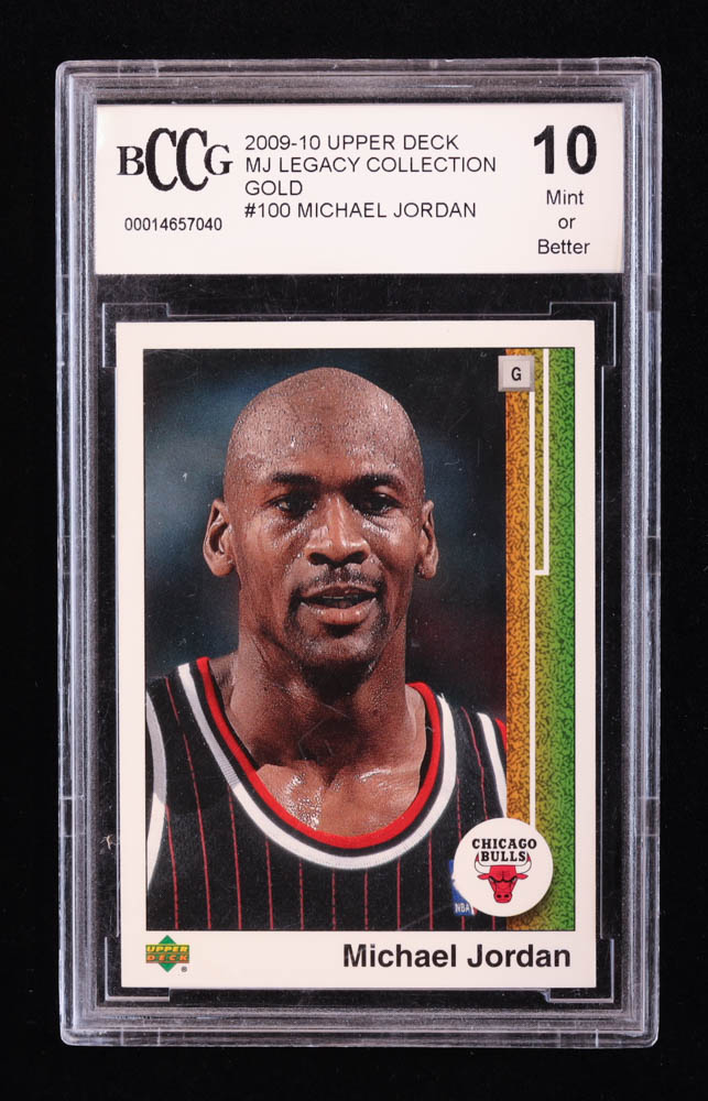 Michael Jordan 2009-10 Upper Deck Michael Jordan Legacy Collection Gold #100 (BCCG 10) at PristineAuction.com Michael Jordan 2009-10 Upper Deck Michael Jordan Legacy Collection Gold #100 (BCCG 10) at PristineAuction.com