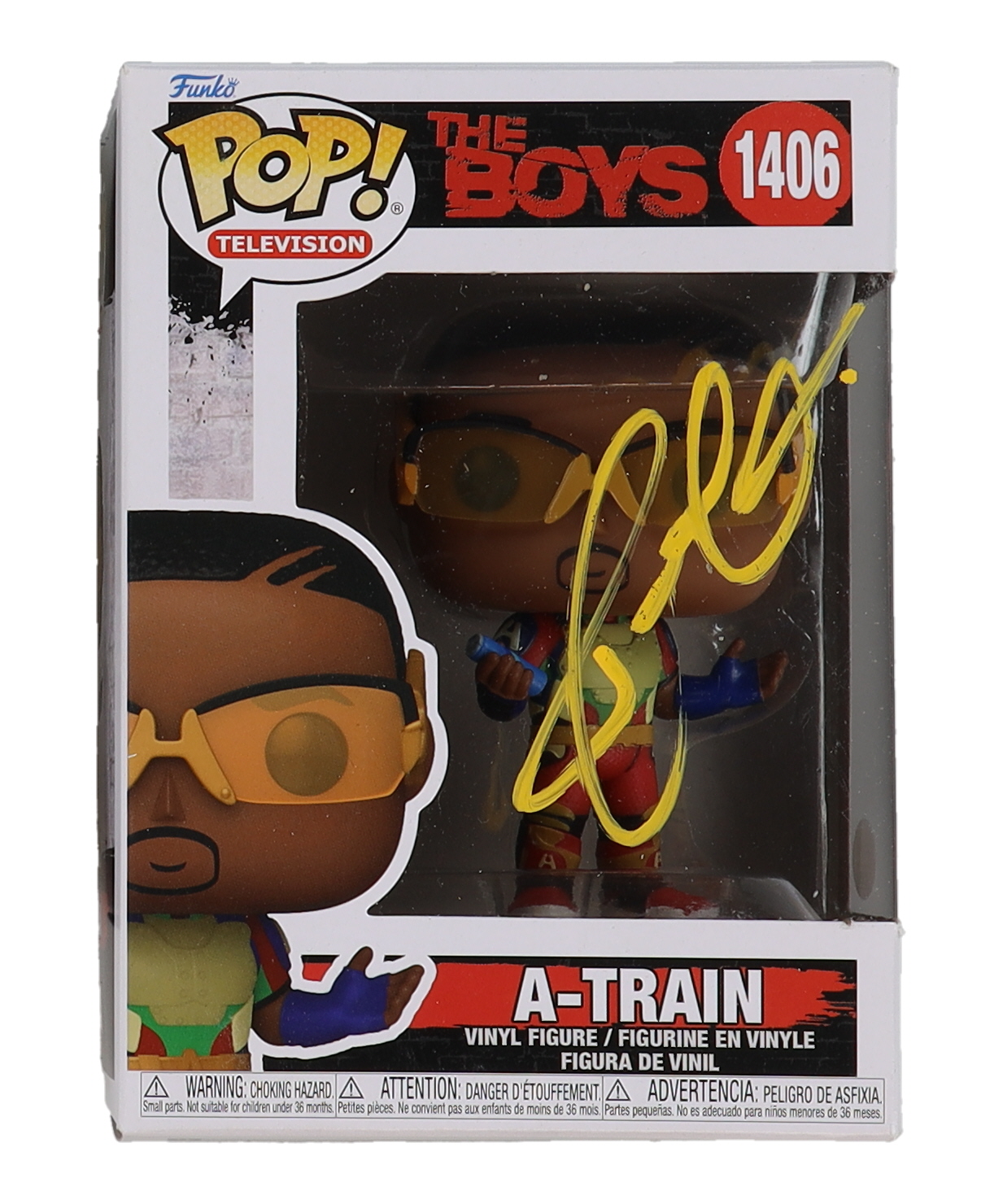 Jessie T. Usher Signed "The Boys" #1406 A-Train Funko Pop! Vinyl Figure (JSA) at PristineAuction.com Jessie T. Usher Signed "The Boys" #1406 A-Train Funko Pop! Vinyl Figure (JSA) at PristineAuction.com