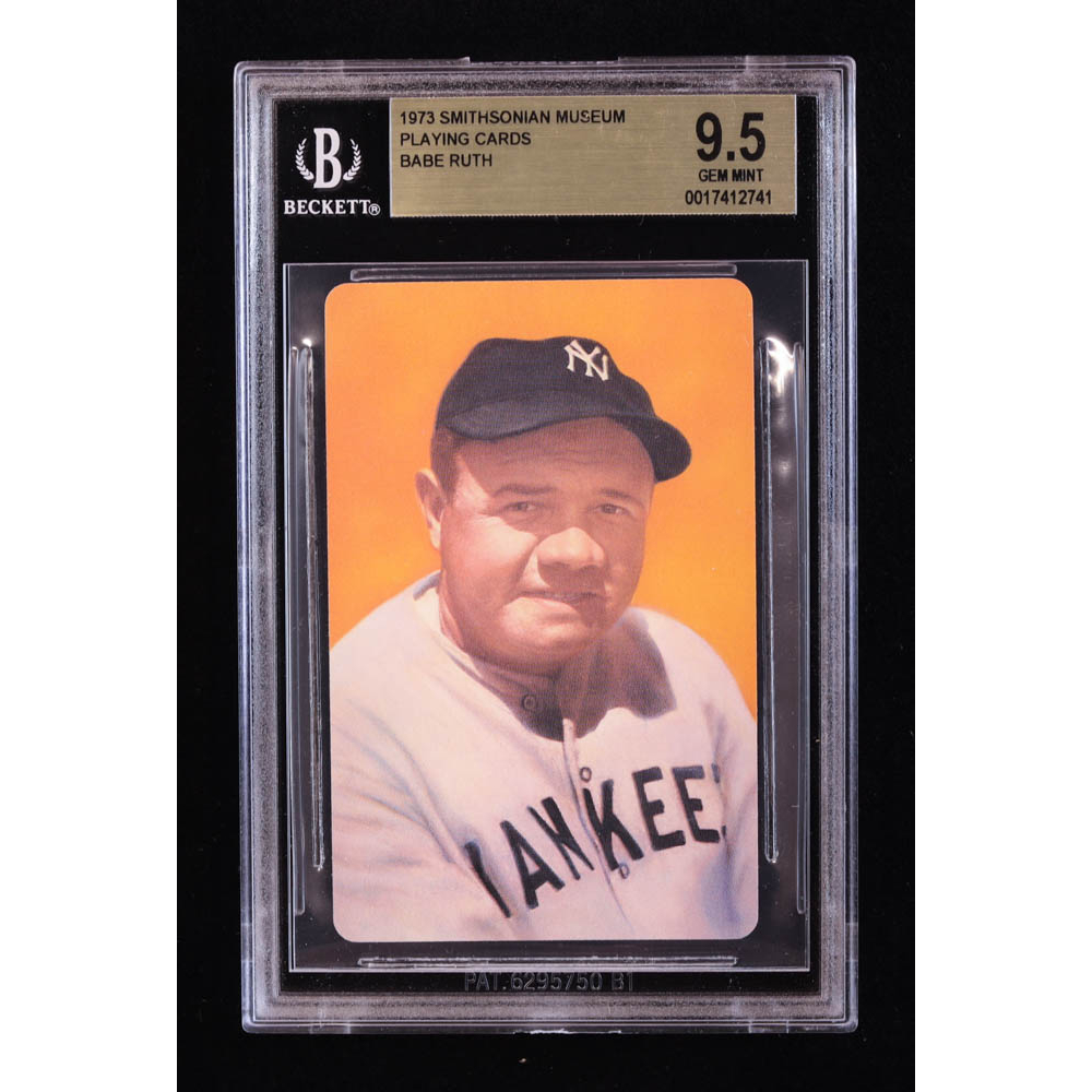 Babe ruth 1973 smithsonian museum playing card bgs 9 5 pristine auction
