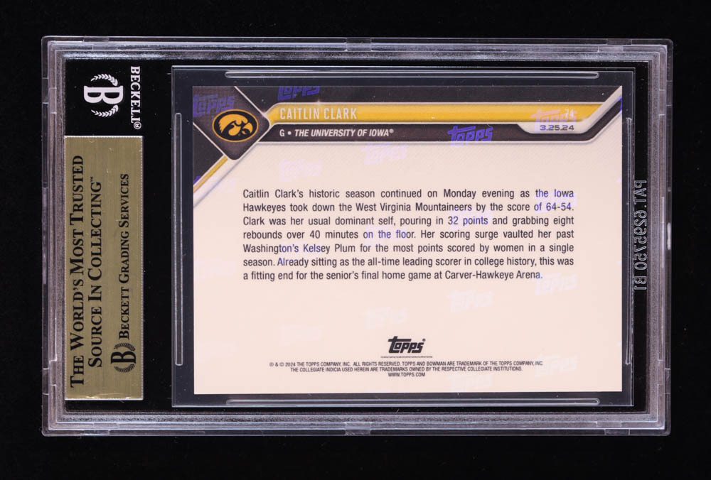 Caitlin Clark 2023-24 Bowman University Now #74 RC (BGS 10) at PristineAuction.com Caitlin Clark 2023-24 Bowman University Now #74 RC (BGS 10) at PristineAuction.com