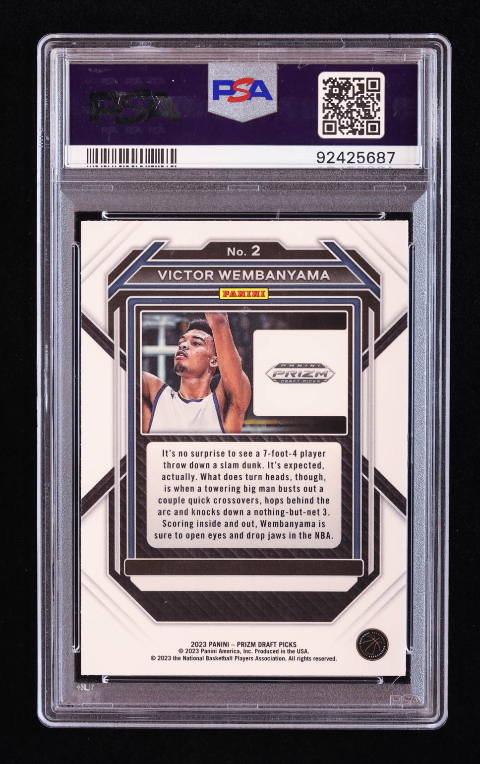 Victor Wembanyama 2023 Panini Prizm Draft Picks #2 RC (PSA 10) at PristineAuction.com Victor Wembanyama 2023 Panini Prizm Draft Picks #2 RC (PSA 10) at PristineAuction.com