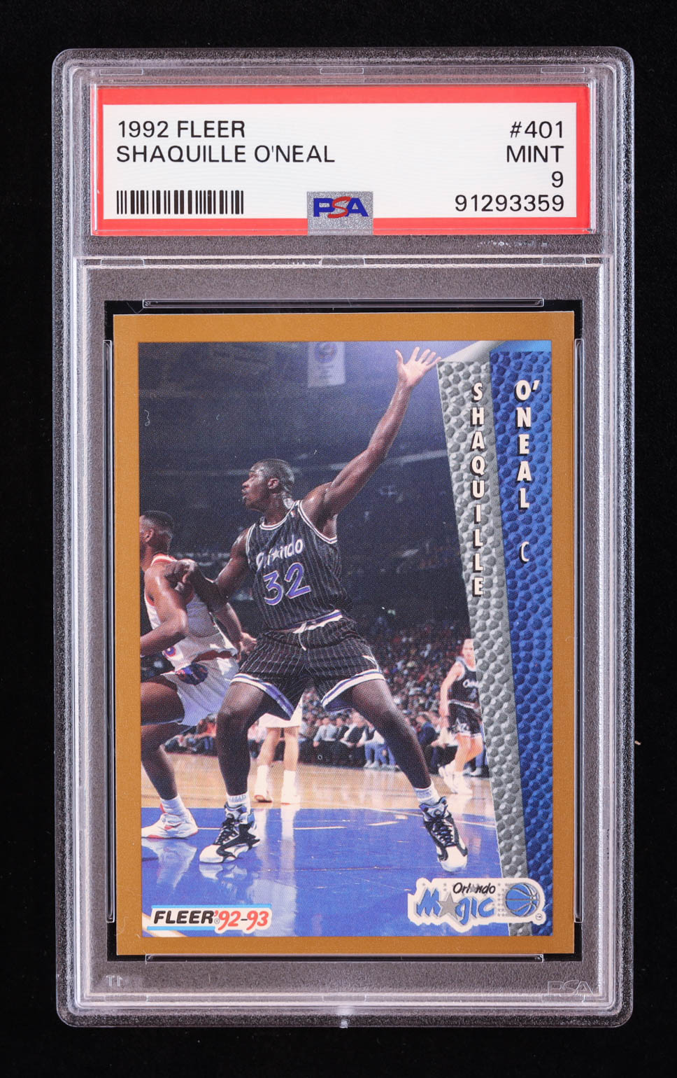 Shaquille O'Neal 1992-93 Fleer #401 RC (PSA 9) at PristineAuction.com Shaquille O'Neal 1992-93 Fleer #401 RC (PSA 9) at PristineAuction.com