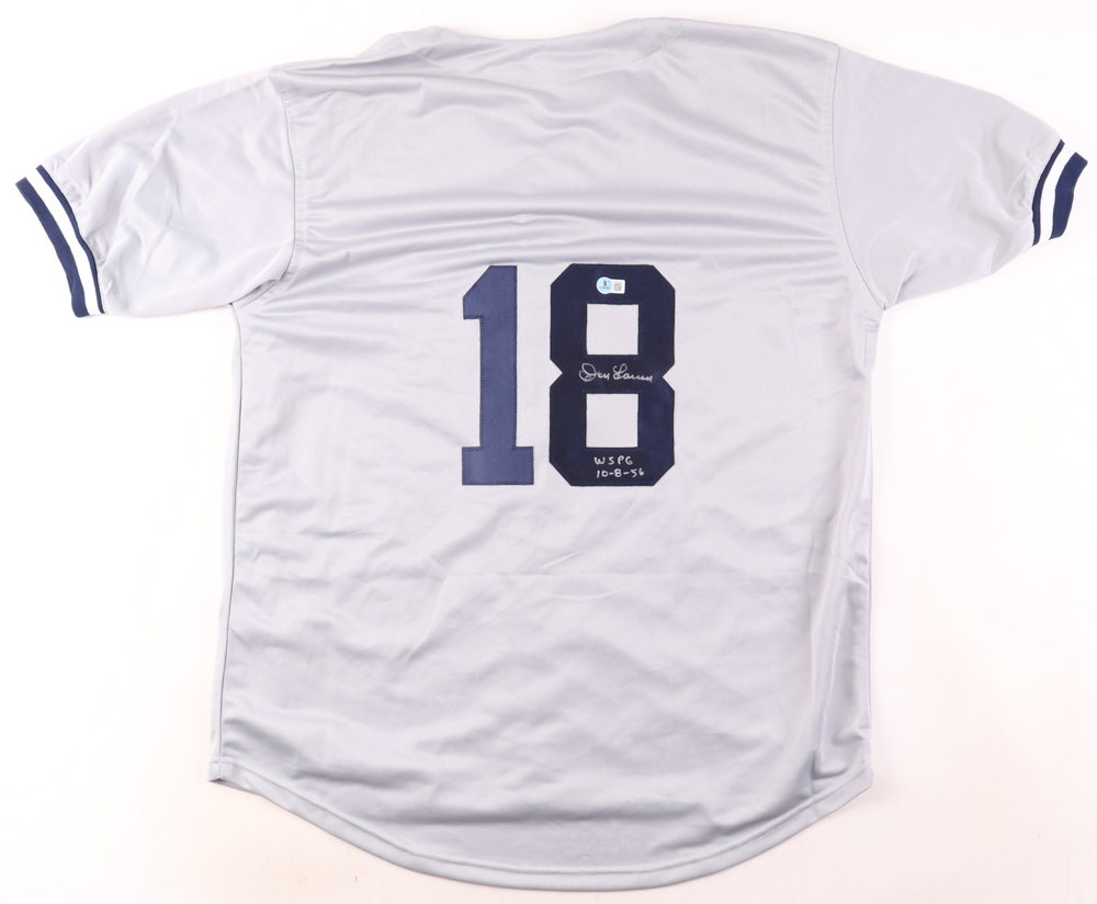 Don Larsen Signed Jersey Inscribed "WSPG 10-8-56" (Beckett) at PristineAuction.com Don Larsen Signed Jersey Inscribed "WSPG 10-8-56" (Beckett) at PristineAuction.com