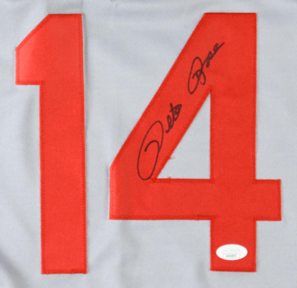 Pete Rose Signed Career Highlight Stat Jersey (JSA) at PristineAuction.com Pete Rose Signed Career Highlight Stat Jersey (JSA) at PristineAuction.com