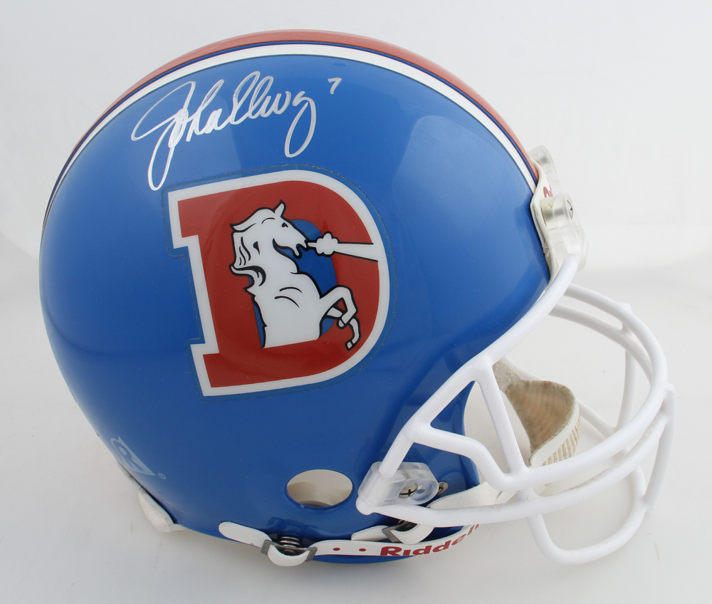 John Elway Signed Broncos Full-Size Throwback Helmet (Radtke) at PristineAuction.com John Elway Signed Broncos Full-Size Throwback Helmet (Radtke) at PristineAuction.com