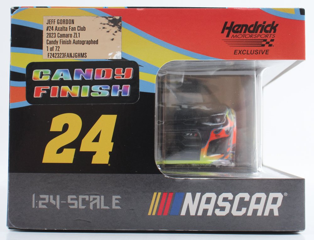 Jeff Gordon Signed LE NASCAR #24 Axalta Fan Club 2023 Camaro ZL1 - Candy Finish - 1:24 Scale Diecast Car (Hendrick) at PristineAuction.com Jeff Gordon Signed LE NASCAR #24 Axalta Fan Club 2023 Camaro ZL1 - Candy Finish - 1:24 Scale Diecast Car (Hendrick) at PristineAuction.com