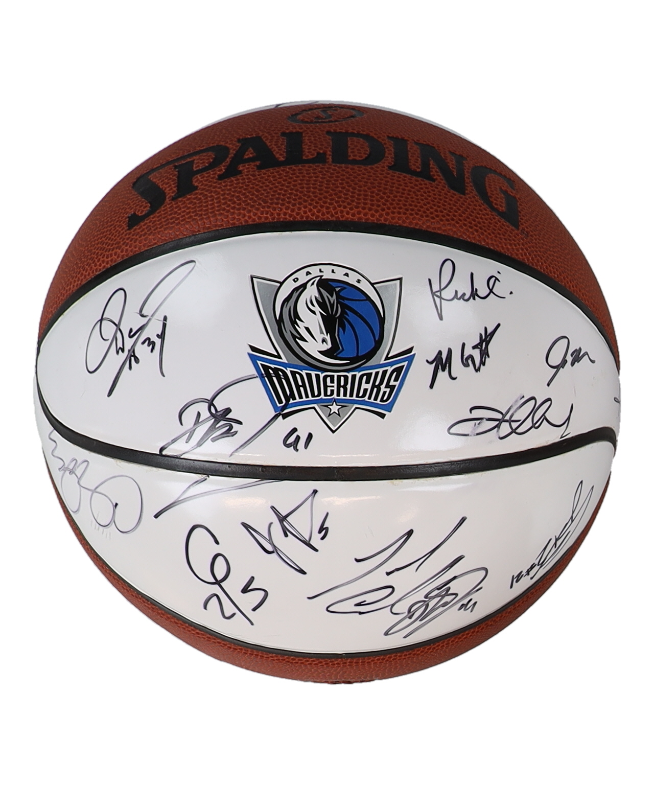 2015-16 Dallas Mavericks Team-Signed Mavericks Logo Basketball by (20) with Dirk Nowitzki (x2), JJ Barea, Rick Carlisle, Zaza Pachulia (Beckett) at PristineAuction.com 2015-16 Dallas Mavericks Team-Signed Mavericks Logo Basketball by (20) with Dirk Nowitzki (x2), JJ Barea, Rick Carlisle, Zaza Pachulia (Beckett) at PristineAuction.com