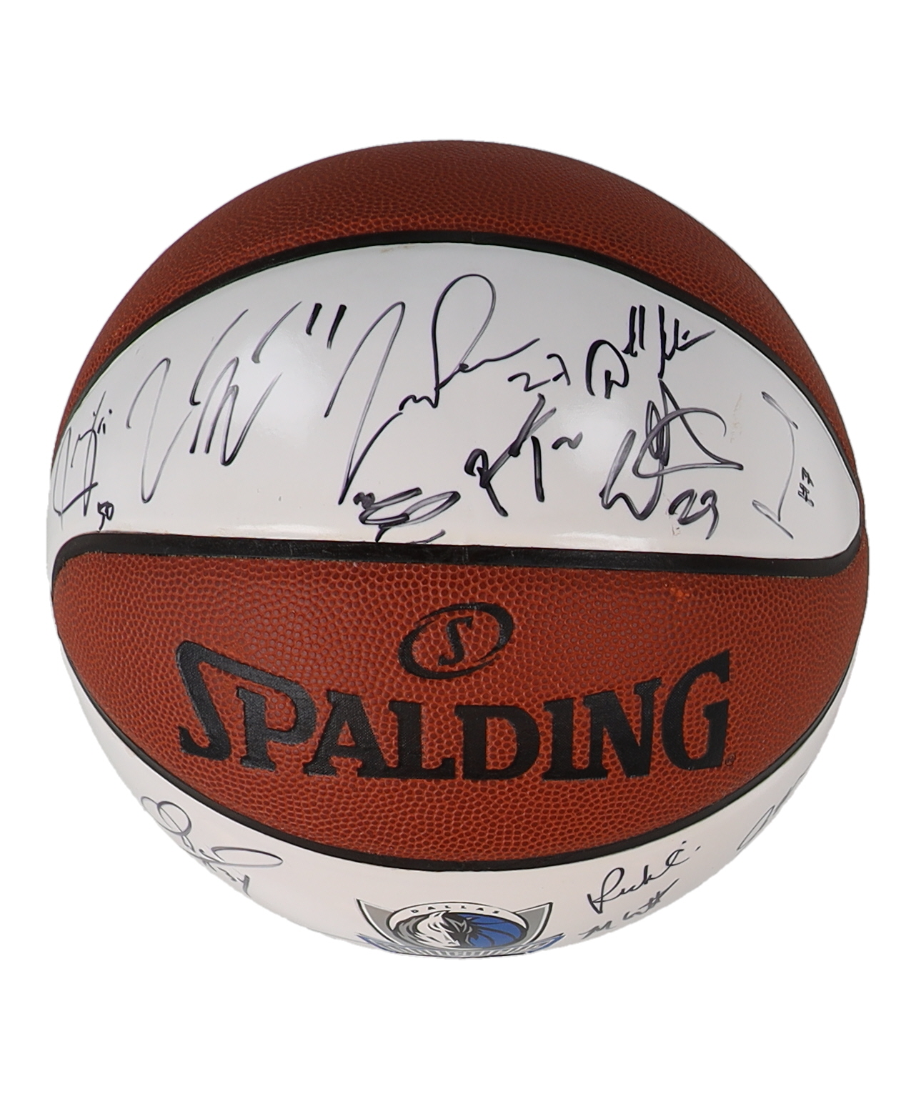 2015-16 Dallas Mavericks Team-Signed Mavericks Logo Basketball by (20) with Dirk Nowitzki (x2), JJ Barea, Rick Carlisle, Zaza Pachulia (Beckett) at PristineAuction.com 2015-16 Dallas Mavericks Team-Signed Mavericks Logo Basketball by (20) with Dirk Nowitzki (x2), JJ Barea, Rick Carlisle, Zaza Pachulia (Beckett) at PristineAuction.com