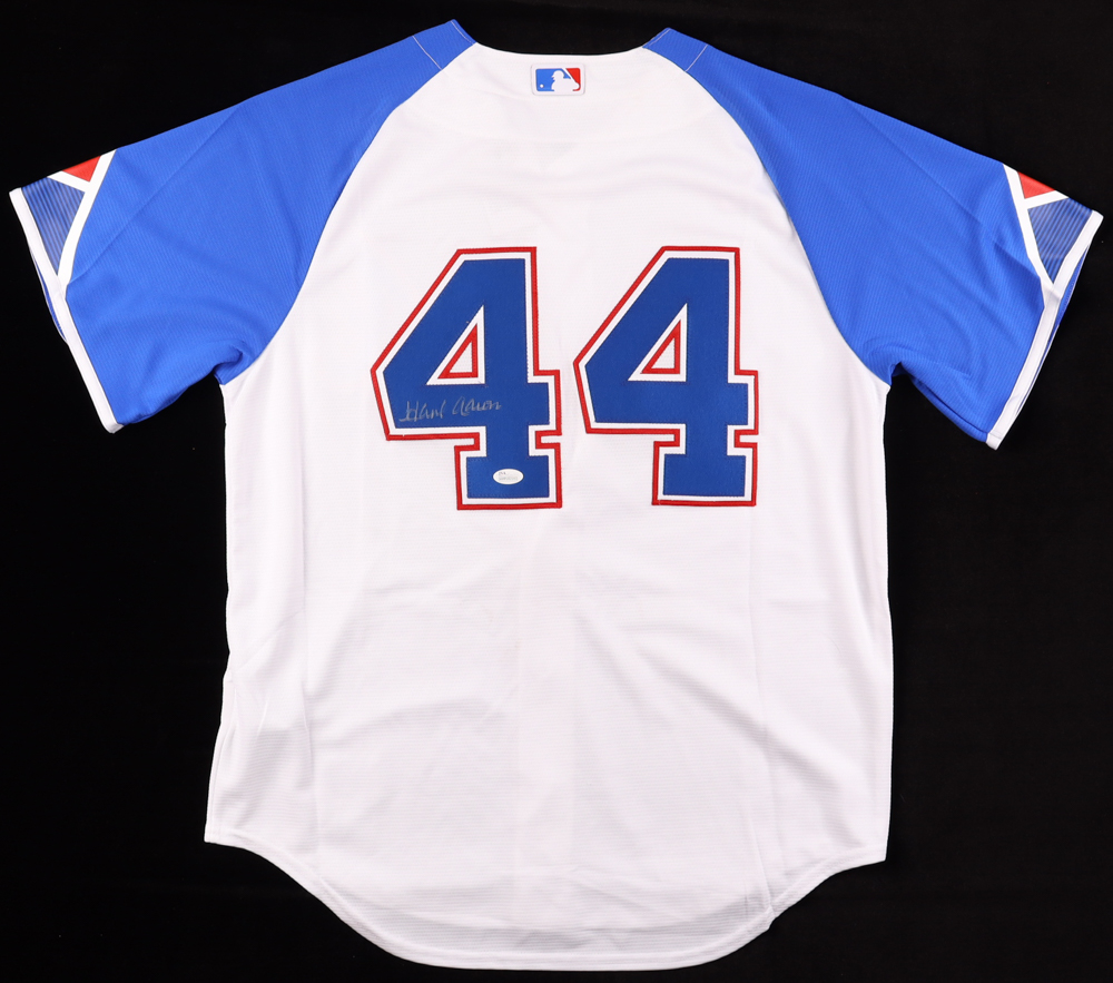 Hank Aaron Signed Braves Nike Jersey (JSA) at PristineAuction.com Hank Aaron Signed Braves Nike Jersey (JSA) at PristineAuction.com