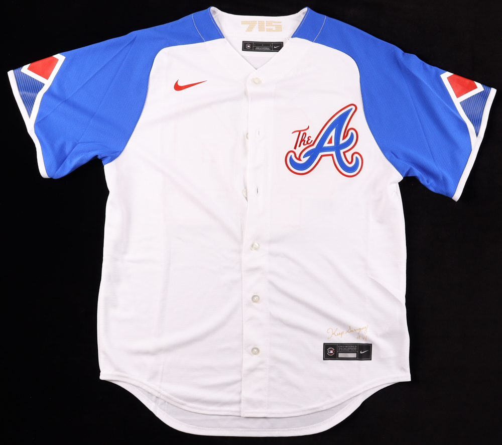 Hank Aaron Signed Braves Nike Jersey (JSA) at PristineAuction.com Hank Aaron Signed Braves Nike Jersey (JSA) at PristineAuction.com