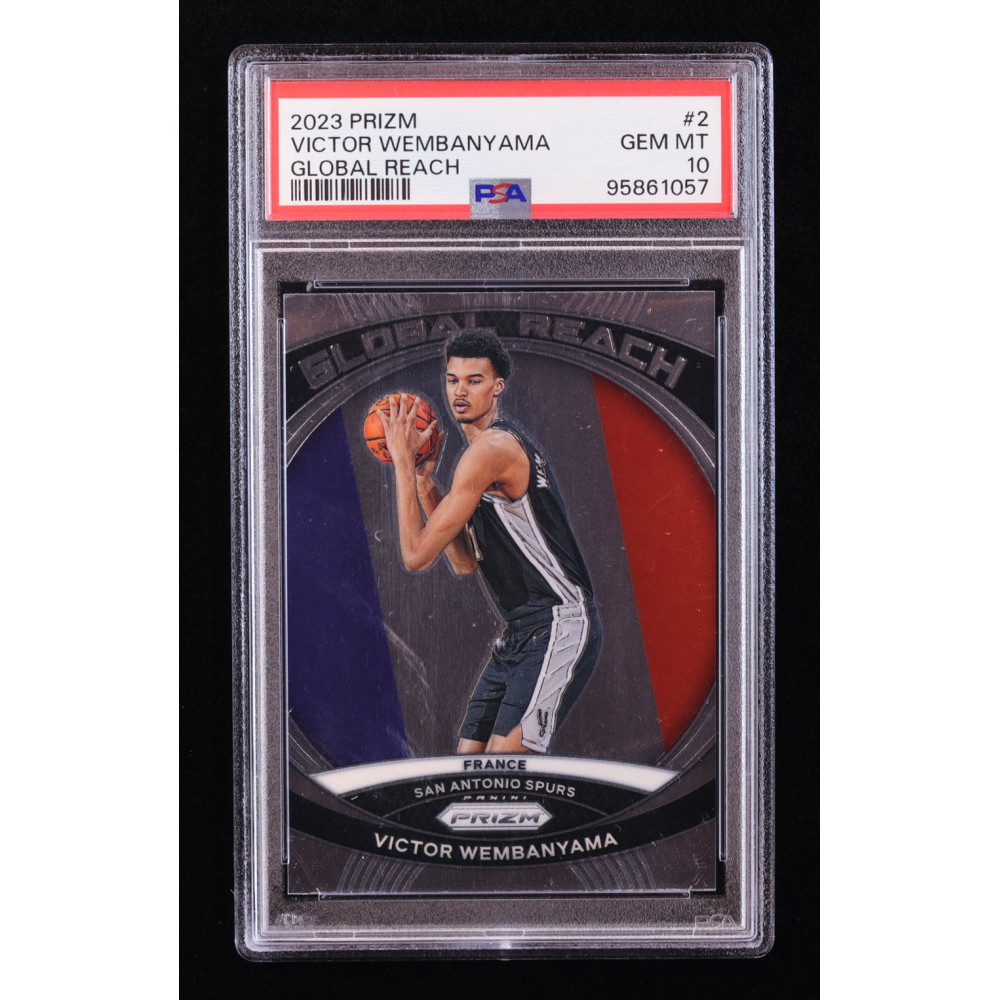 Victor Wembanyama 2023-24 Panini Prizm Global Reach #2 RC (PSA 10) at PristineAuction.com