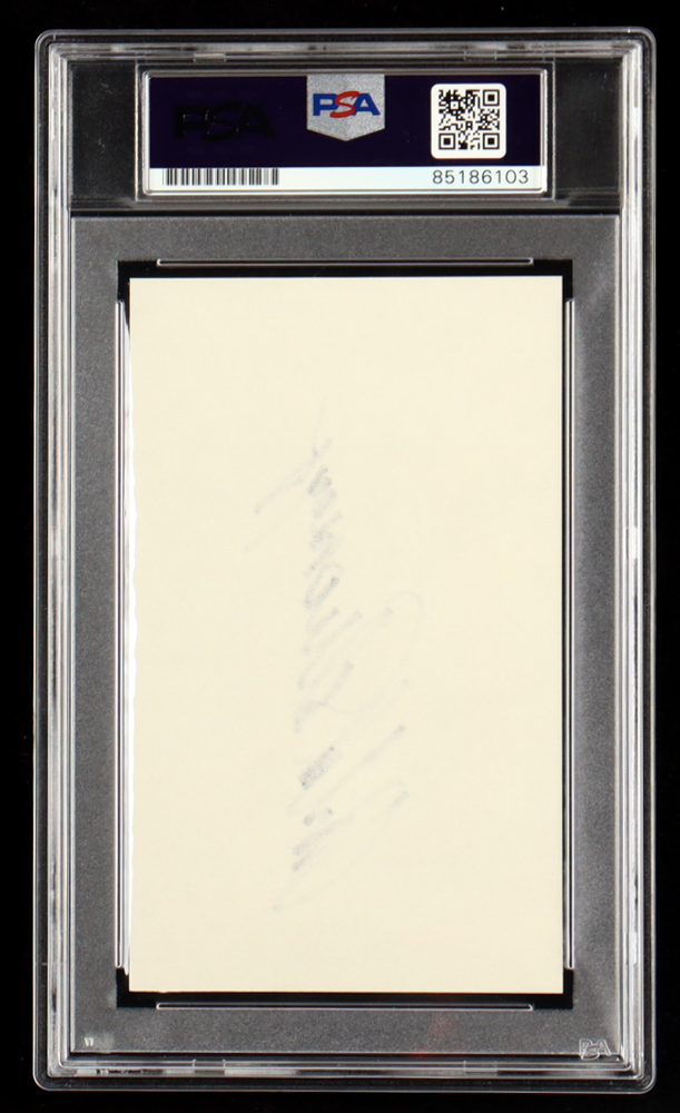 Arnold Schwarzenegger Signed 3x5 Cut (PSA) at PristineAuction.com Arnold Schwarzenegger Signed 3x5 Cut (PSA) at PristineAuction.com