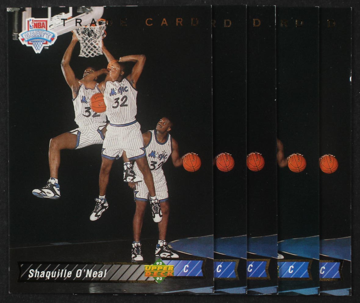 Shaquille O'Neal 1992-93 Upper Deck #1B Trade RC Set of (5) at PristineAuction.com Shaquille O'Neal 1992-93 Upper Deck #1B Trade RC Set of (5) at PristineAuction.com