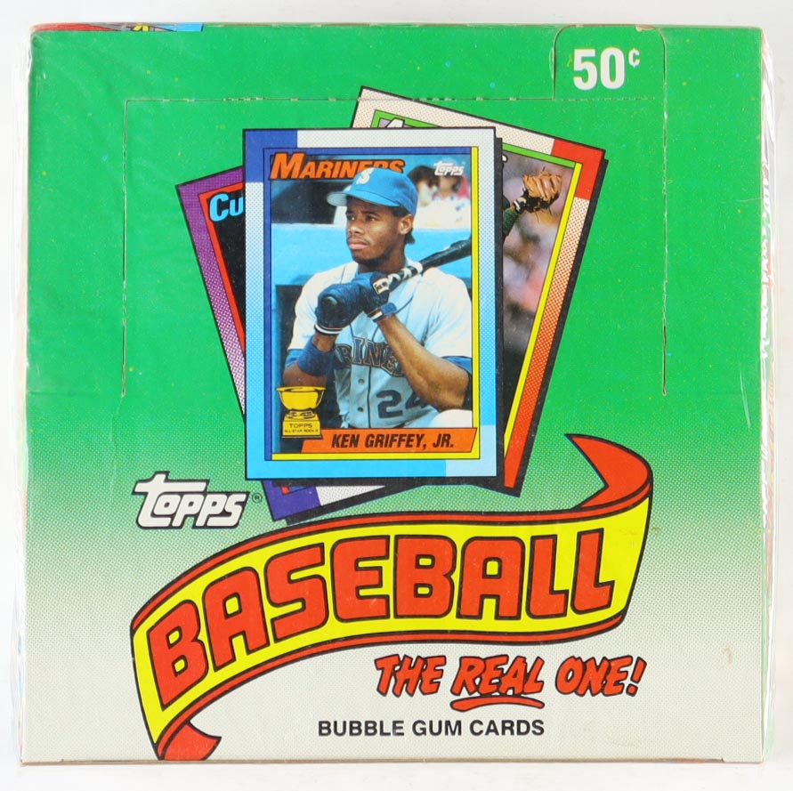 1990 Topps Baseball Box with (36) Cellophane Packs at PristineAuction.com 1990 Topps Baseball Box with (36) Cellophane Packs at PristineAuction.com