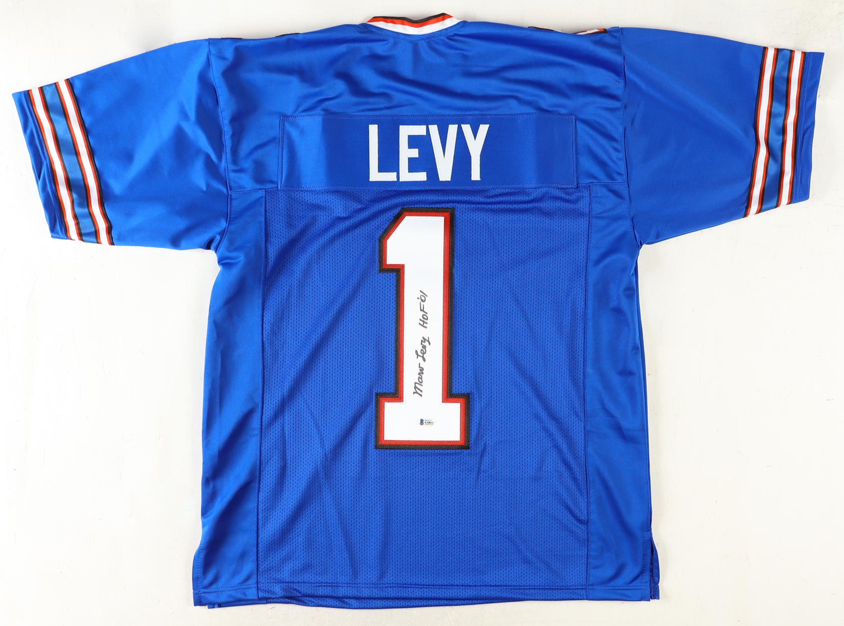 Marv Levy Signed Jersey Inscribed "HOF '01" (Beckett) at PristineAuction.com Marv Levy Signed Jersey Inscribed "HOF '01" (Beckett) at PristineAuction.com