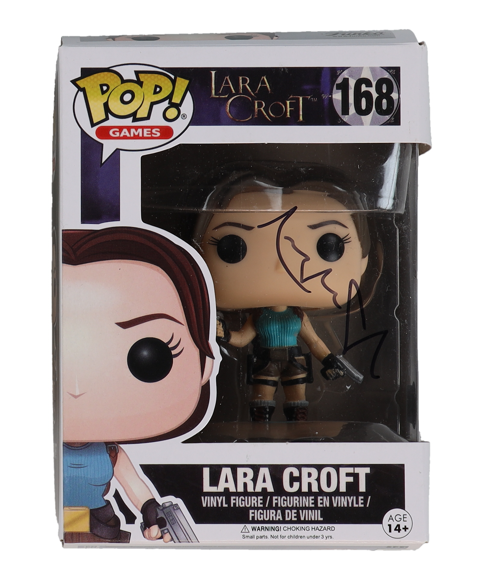 Angelina Jolie Signed "Lara Croft" #168 Lara Croft Funko Pop! Vinyl Figure (Beckett) at PristineAuction.com Angelina Jolie Signed "Lara Croft" #168 Lara Croft Funko Pop! Vinyl Figure (Beckett) at PristineAuction.com