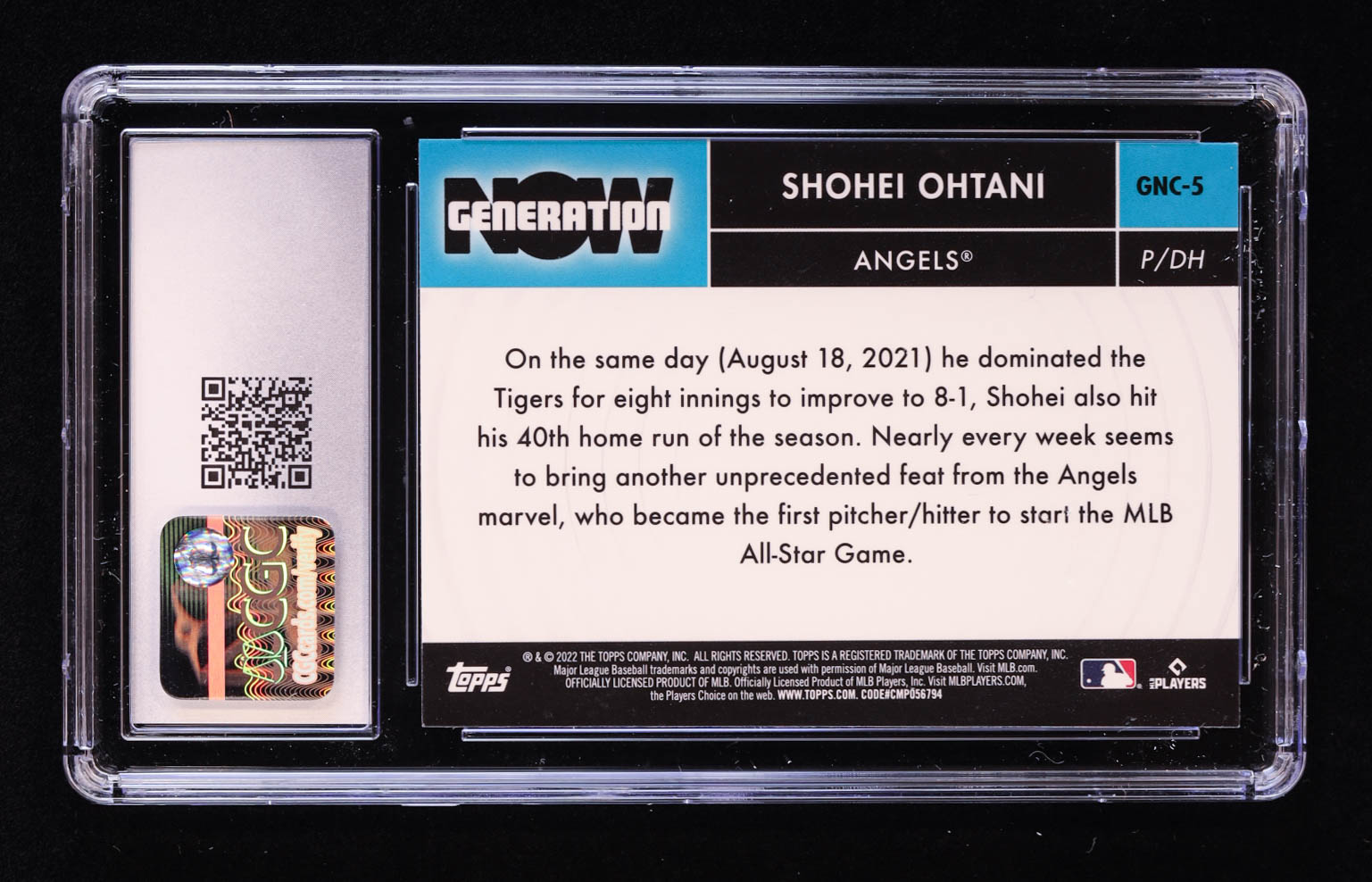 Shohei Ohtani 2022 Topps Chrome Update Generation Now #GNC5 (CGC 9) at PristineAuction.com Shohei Ohtani 2022 Topps Chrome Update Generation Now #GNC5 (CGC 9) at PristineAuction.com