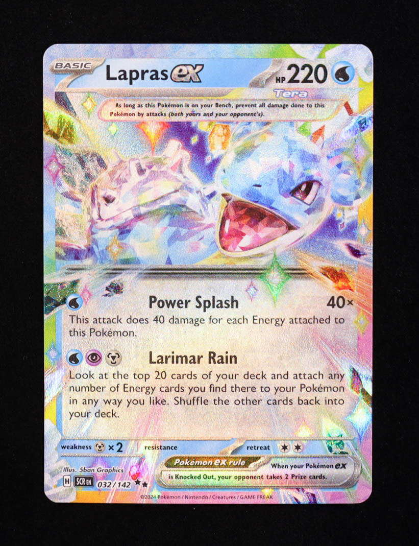 Lapras ex 2024 Pokemon Scarlet and Violet Stellar Crown #032 at PristineAuction.com Lapras ex 2024 Pokemon Scarlet and Violet Stellar Crown #032 at PristineAuction.com