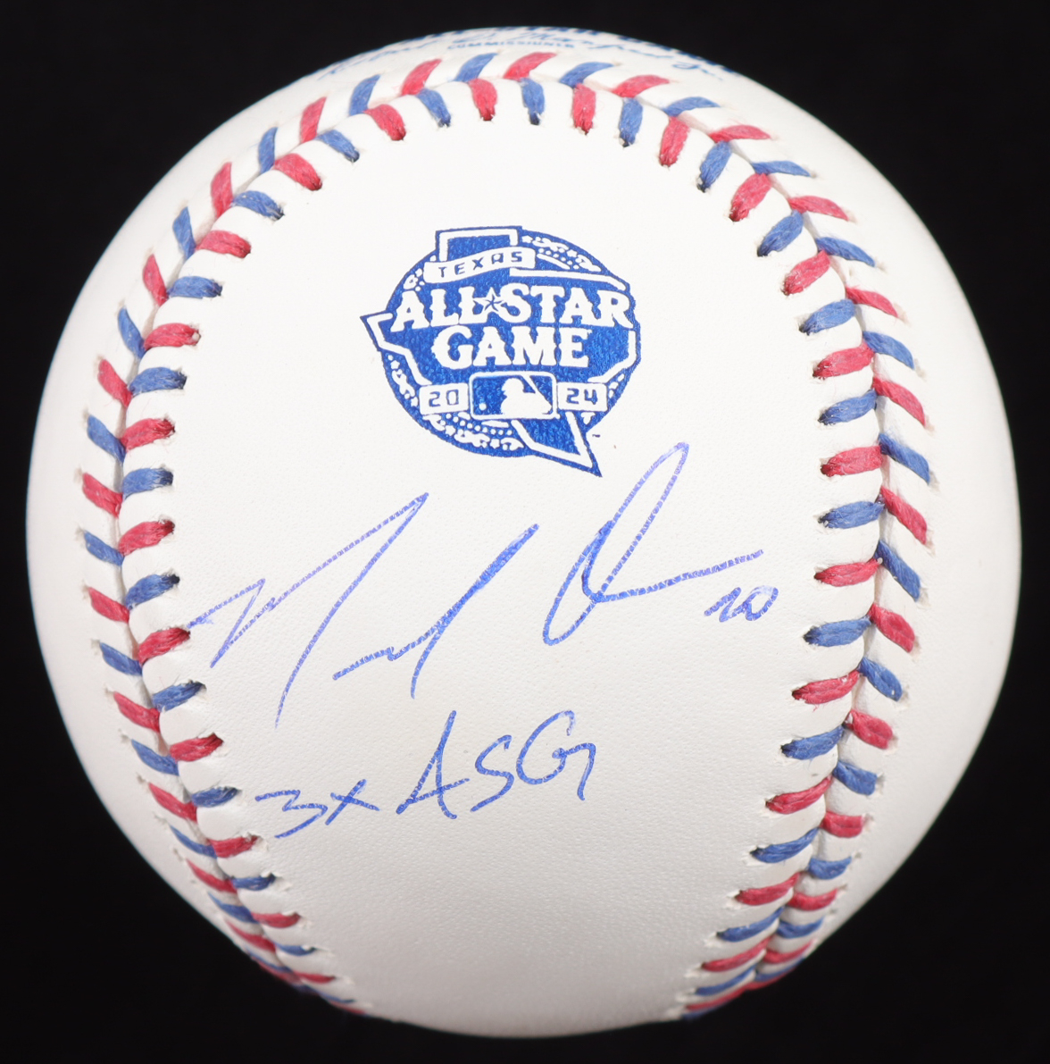 Marcell Ozuna Signed 2024 All-Star Game Logo Baseball Inscribed "3x ASG" (Beckett) at PristineAuction.com Marcell Ozuna Signed 2024 All-Star Game Logo Baseball Inscribed "3x ASG" (Beckett) at PristineAuction.com