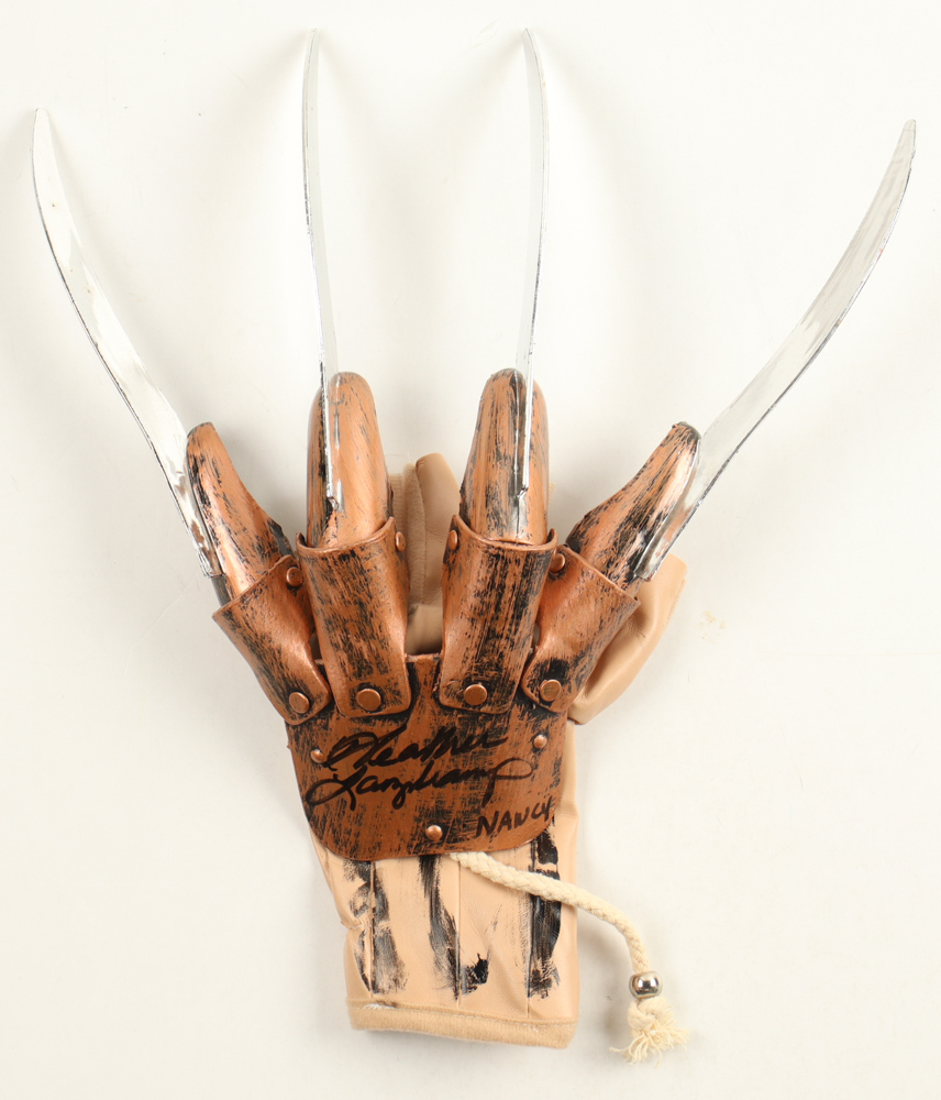 Heather Langenkamp Signed "A Nightmare on Elm Street" Freddy Krueger Replica Glove Inscribed "Nancy" (JSA) at PristineAuction.com Heather Langenkamp Signed "A Nightmare on Elm Street" Freddy Krueger Replica Glove Inscribed "Nancy" (JSA) at PristineAuction.com