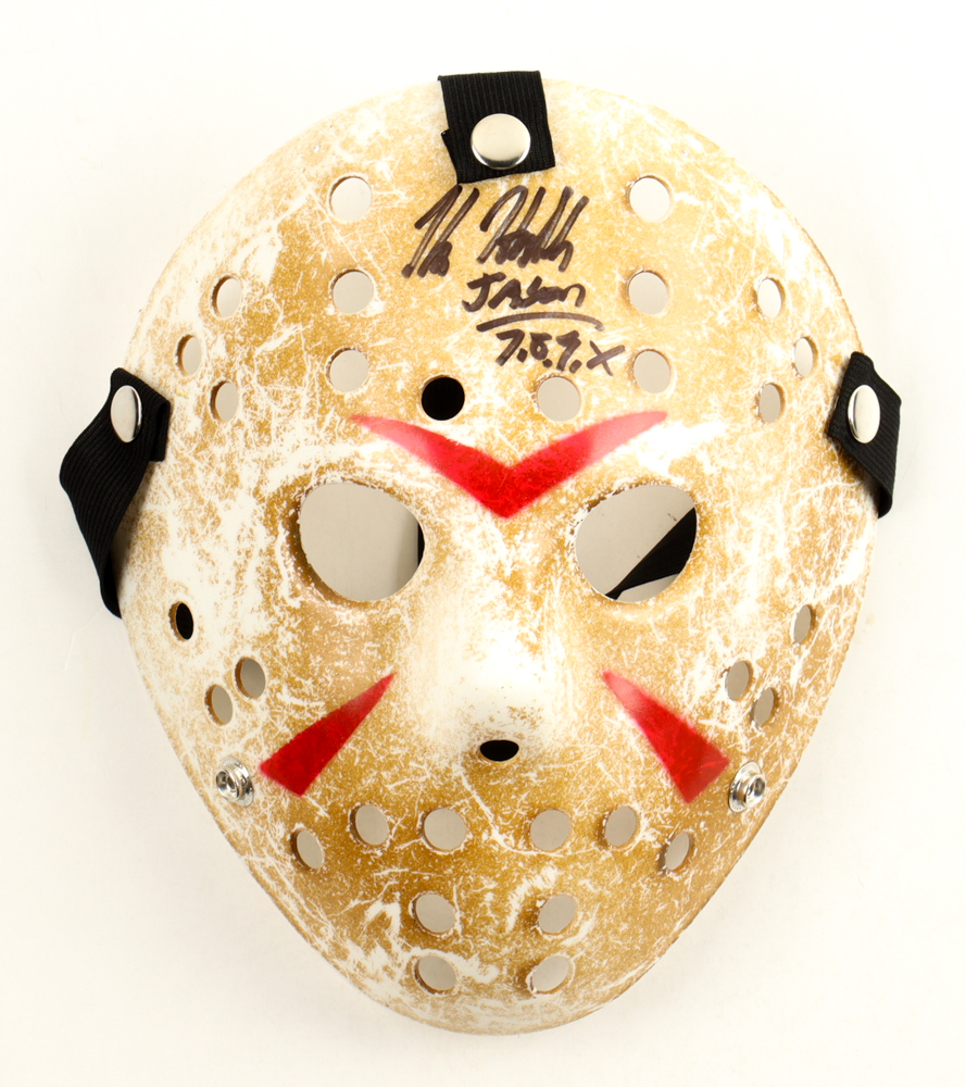 Kane Hodder Signed "Friday the 13th" Mask Inscribed "Jason 7,8,9,X" (JSA) at PristineAuction.com Kane Hodder Signed "Friday the 13th" Mask Inscribed "Jason 7,8,9,X" (JSA) at PristineAuction.com