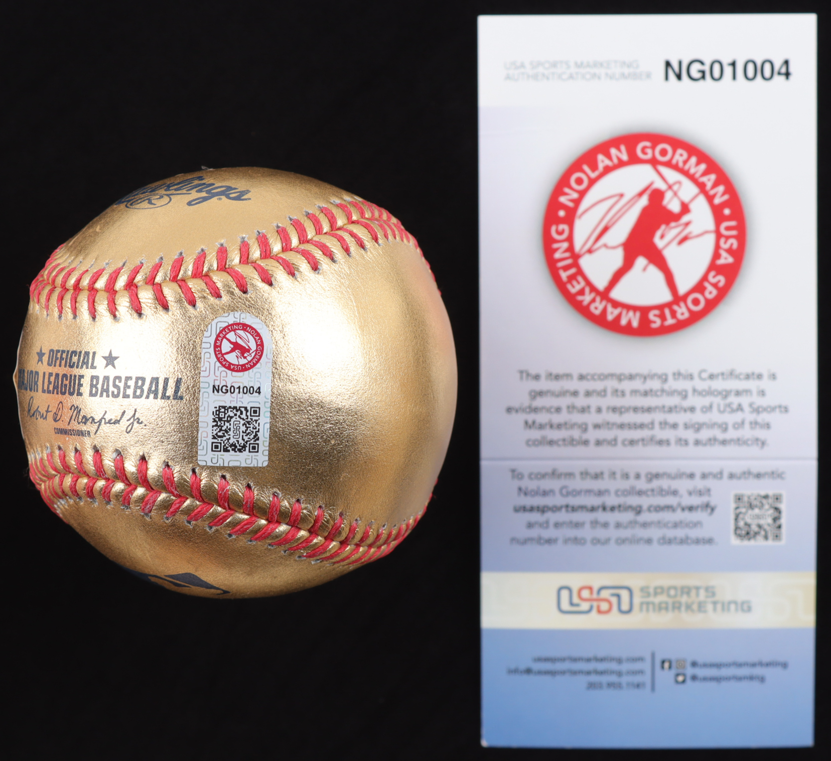 Nolan Gorman Signed OML Gold Leather Baseball (JSA & Gorman) at PristineAuction.com Nolan Gorman Signed OML Gold Leather Baseball (JSA & Gorman) at PristineAuction.com