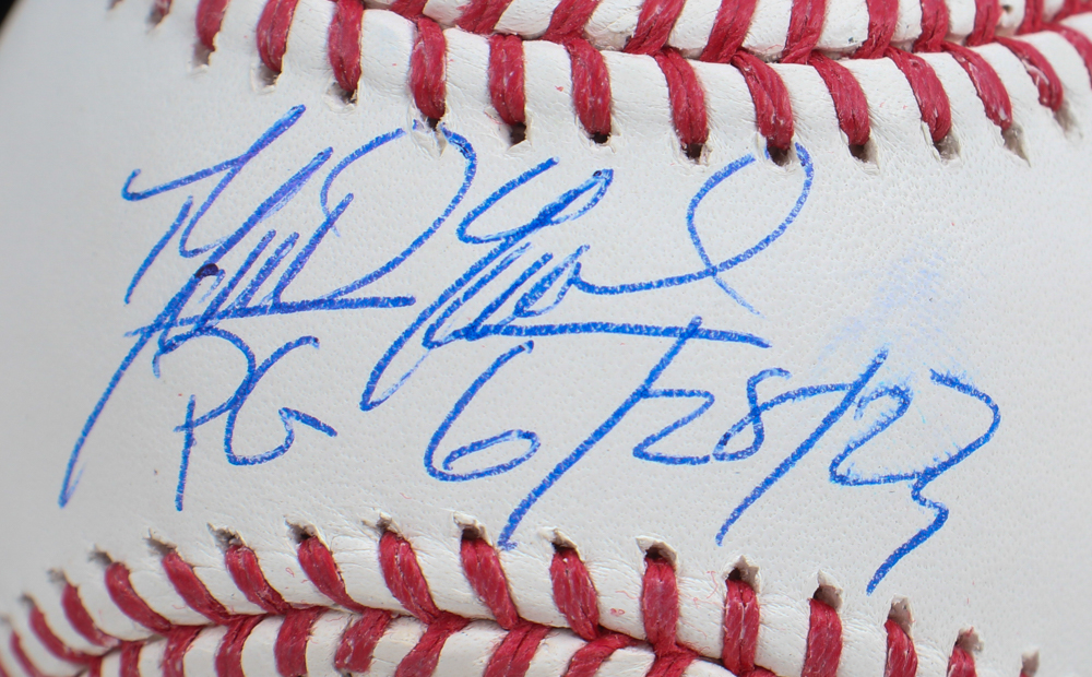 Domingo German Signed OML Baseball Inscribed "PG 6/28/23" (JSA) at PristineAuction.com Domingo German Signed OML Baseball Inscribed "PG 6/28/23" (JSA) at PristineAuction.com